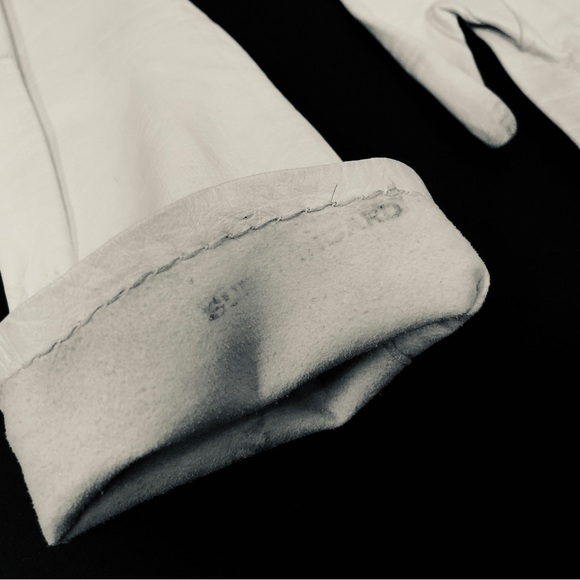 Vintage 50s Milore Kid Leather Gloves, Retro Cream Gloves, Sz  6 1/2 - Picture 8 of 10